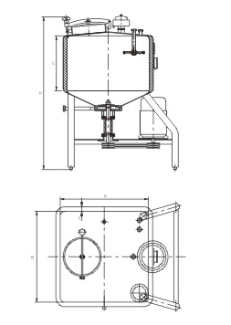 方形高剪切乳化罐結構圖